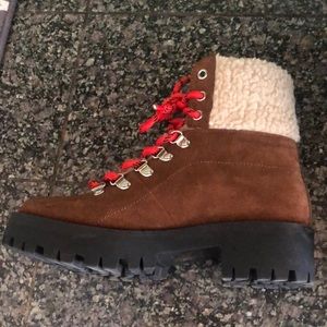 bitter faux shearling trim bootie